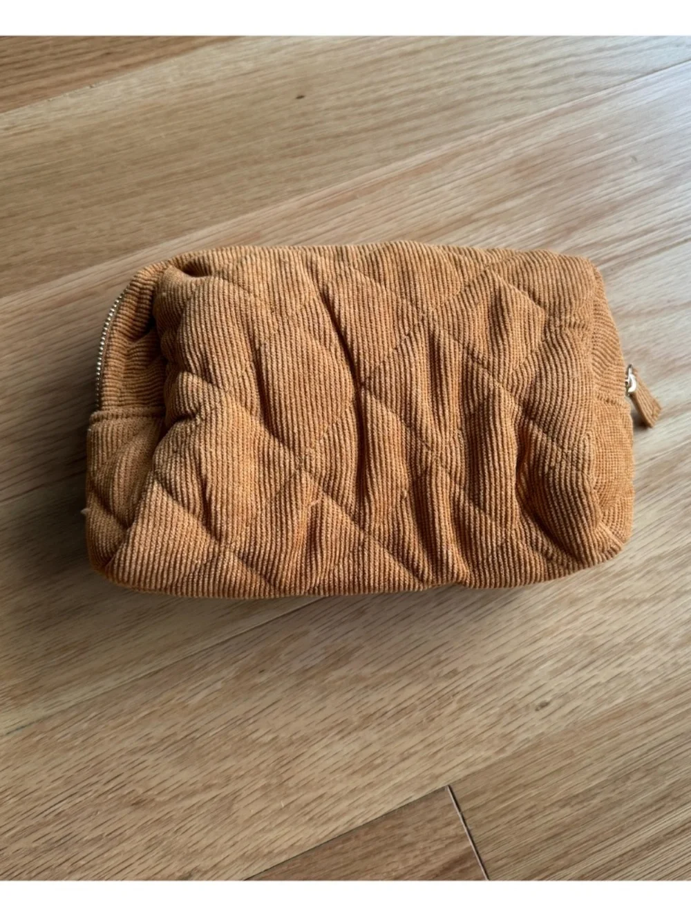 NEW SEZANE Quilt Make Up Pouch - Camel